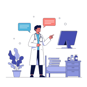 doctor, healthcare, medicine, hospital, clinic, patient, consultation, medical, health, treatment, computer, online, diagnosis, care, modern, technology, professional, well-being, ai generated